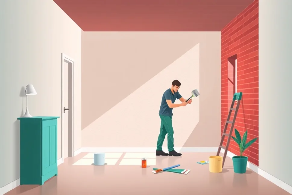 Intérieur rénové après travaux de peinture à Saint-Loubès