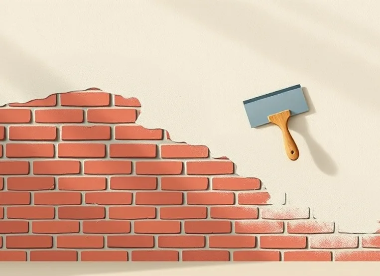 Application d'un enduit décoratif à la lisseuse sur un mur